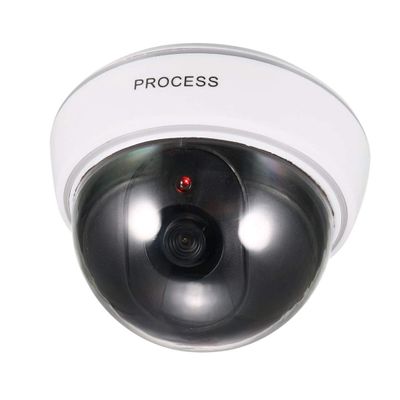 uxcell Fake Security Camera Dummy Dome CCTV with Blinking Red LED Warning Alert Light for Home Outdoor Indoor White