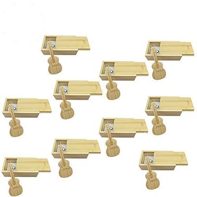 10 PCS Guitar Shaped Wood Memory Stick USB Flash Drive in Wood Box (2.0/64GB, Bamboo Wood)