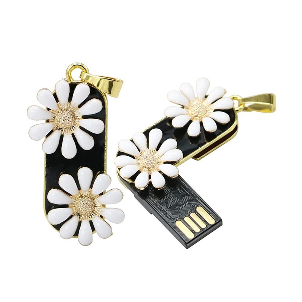 4GB Necklace Shape USB Flash Drive USB Drives Memory Stick Thumb Drives USB 2.0 Disk Pen Drive Date Storage Flash Disk Zip Drive USB Stick USB Drive (Chrysanthemum)