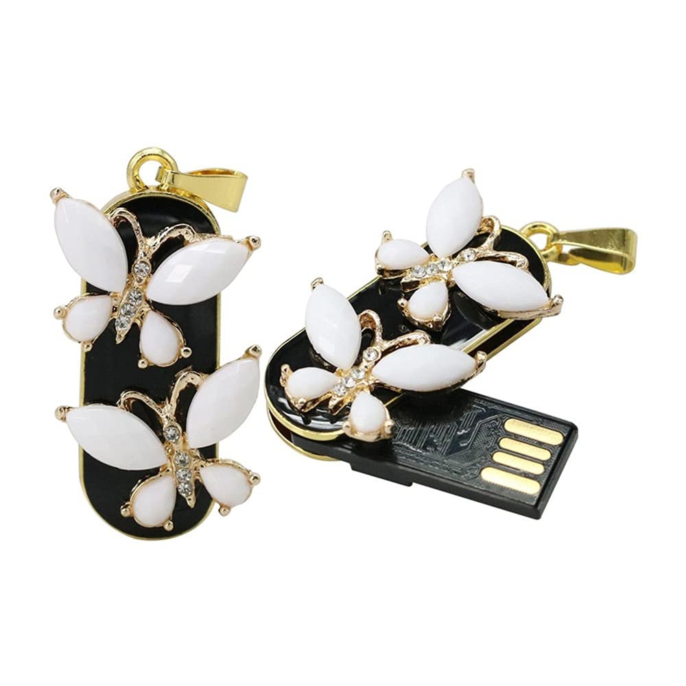 4GB Necklace Shape USB Flash Drive USB Drives Memory Stick Thumb Drives USB 2.0 Disk Pen Drive Date Storage Flash Disk Zip Drive USB Stick USB Drive (Butterfly)