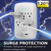 Fosmon 6 Outlet Surge Protector 1200 Joules with 2 USB Ports Charger (3.1A), Multi Plug Outlet Extender 1875 Watt, 3-Prong Grounded Wall Tap Adapter (2 Pack) view 2