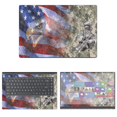 Decalrus - Protective Decal Patriotic Skin Sticker for MSI PS63 Modern (15.6" Screen) case Cover wrap MSps63_15-21
