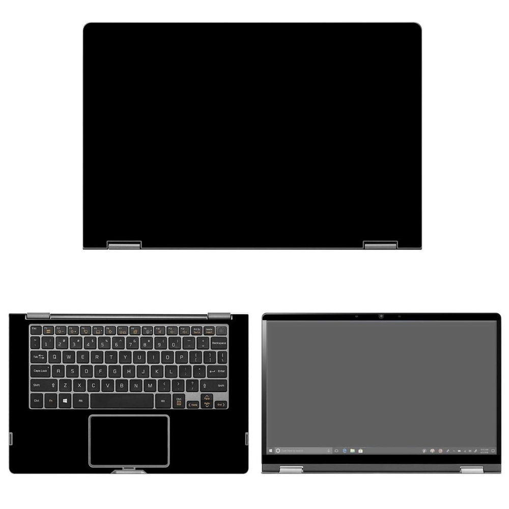 Decalrus - Protective Decal Black Skin Sticker for LG Gram 14T990 (14" Screen) case Cover wrap LGgramTouch_14T990-90