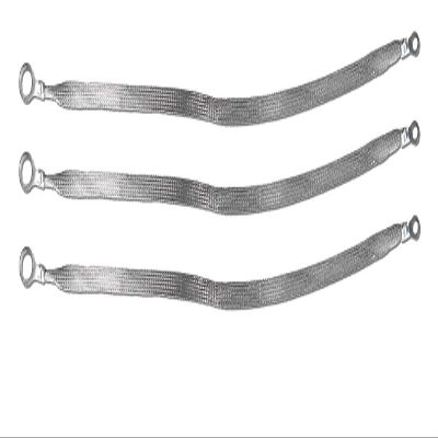 20" x 1/2" Braided Ground Straps (1/2" Ring to 1/4" Ring)-3pcs