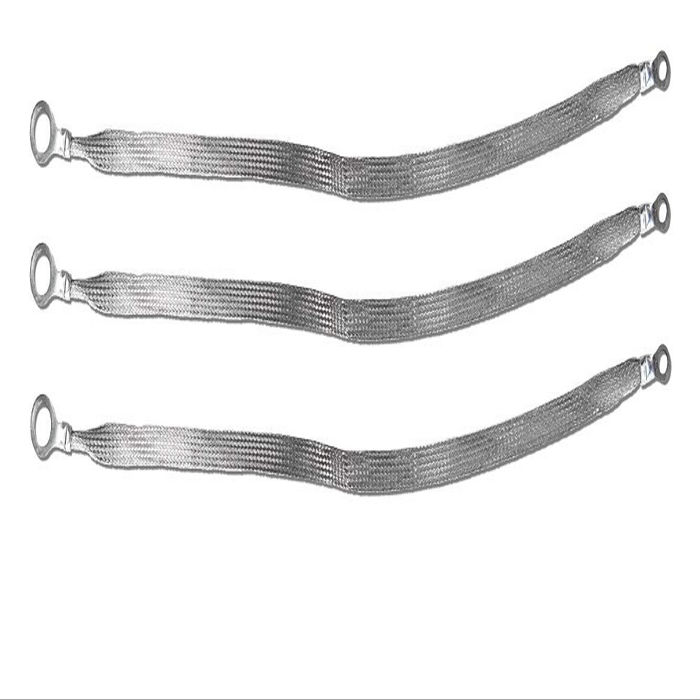 20" x 1/2" Braided Ground Straps (1/2" Ring to 1/4" Ring)-3pcs