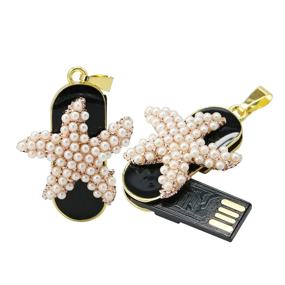 128GB Necklace Shape USB Flash Drive USB Drives Memory Stick Thumb Drives USB 2.0 Disk Pen Drive Date Storage Flash Disk Zip Drive USB Stick USB Drive (Starfish)