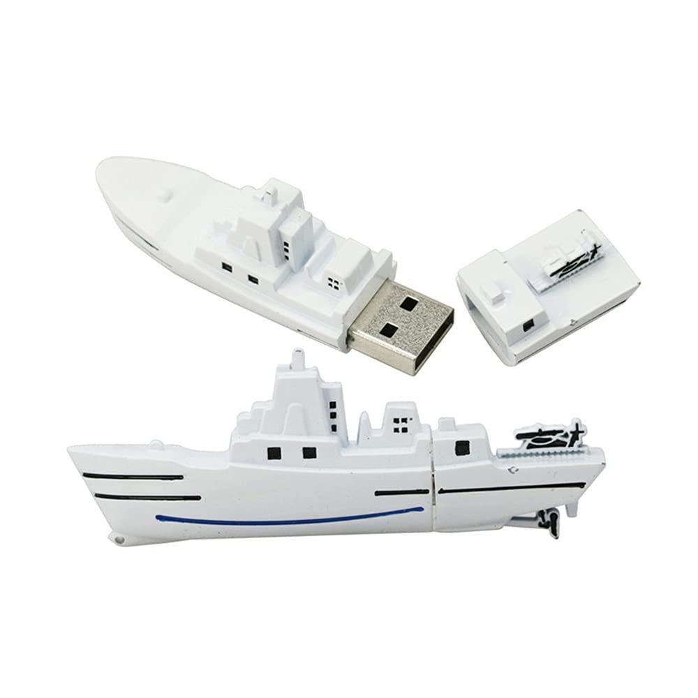 128GB Steamship Shape USB Flash Drive USB Drives Memory Stick Thumb Drives USB 2.0 Disk Pen Drive Pen Drive USB Drive Date Storage Flash Disk Zip Drive USB Stick (White)