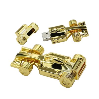 128GB Racing Car Shape USB 2.0 Flash Drive Thumb Drive Memory Stick Pen Drive U Disk Data Storage Jump Drive USB Drive Flash Disk USB Stick USB Disk (Gold)