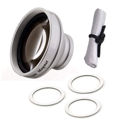 0.45x Wide Angle Lens (HD) Chrome Finish W/Macro (Modification Style) Magnetic Type for Samsung HMX-U10