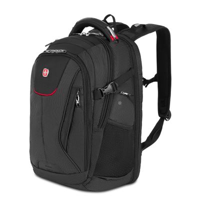 SwissGear Travel Tech Elite Laptop Backpack Fits Laptops up to 16 ScanSmart TSA-Friendly Backpack with USB Port, Shoe Compartment & Organizer Pockets Black Dot
