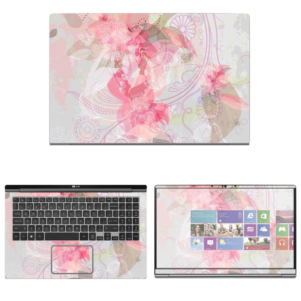 Decalrus - Protective Decal Floral Skin Sticker for LG Gram 15Z990 (15.6" Screen) case Cover wrap LGgram_15z990-171