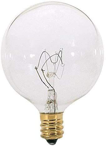 15 watt G16 1/2 Incandescent; Clear; 2500 Average Rated Hours; 98 lumens; Candelabra Base; 130 Volts Light Bulb (Pack of 12)