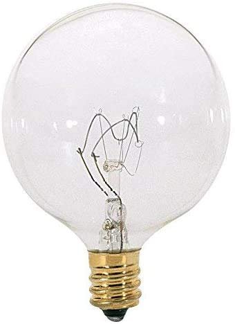 15 watt G16 1/2 Incandescent; Clear; 2500 Average Rated Hours; 98 lumens; Candelabra Base; 130 Volts Light Bulb (Pack of 12)