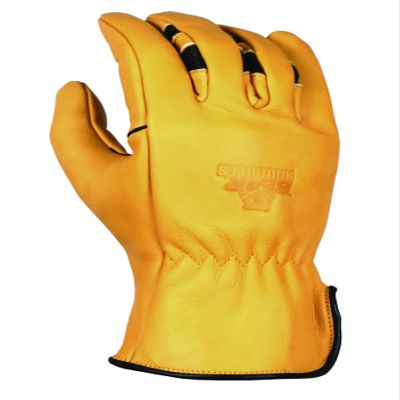 Bear Knuckles Water Resistant Regular Duty Cowhide Leather Work Gloves | Patented Pre-Curved Finger Design