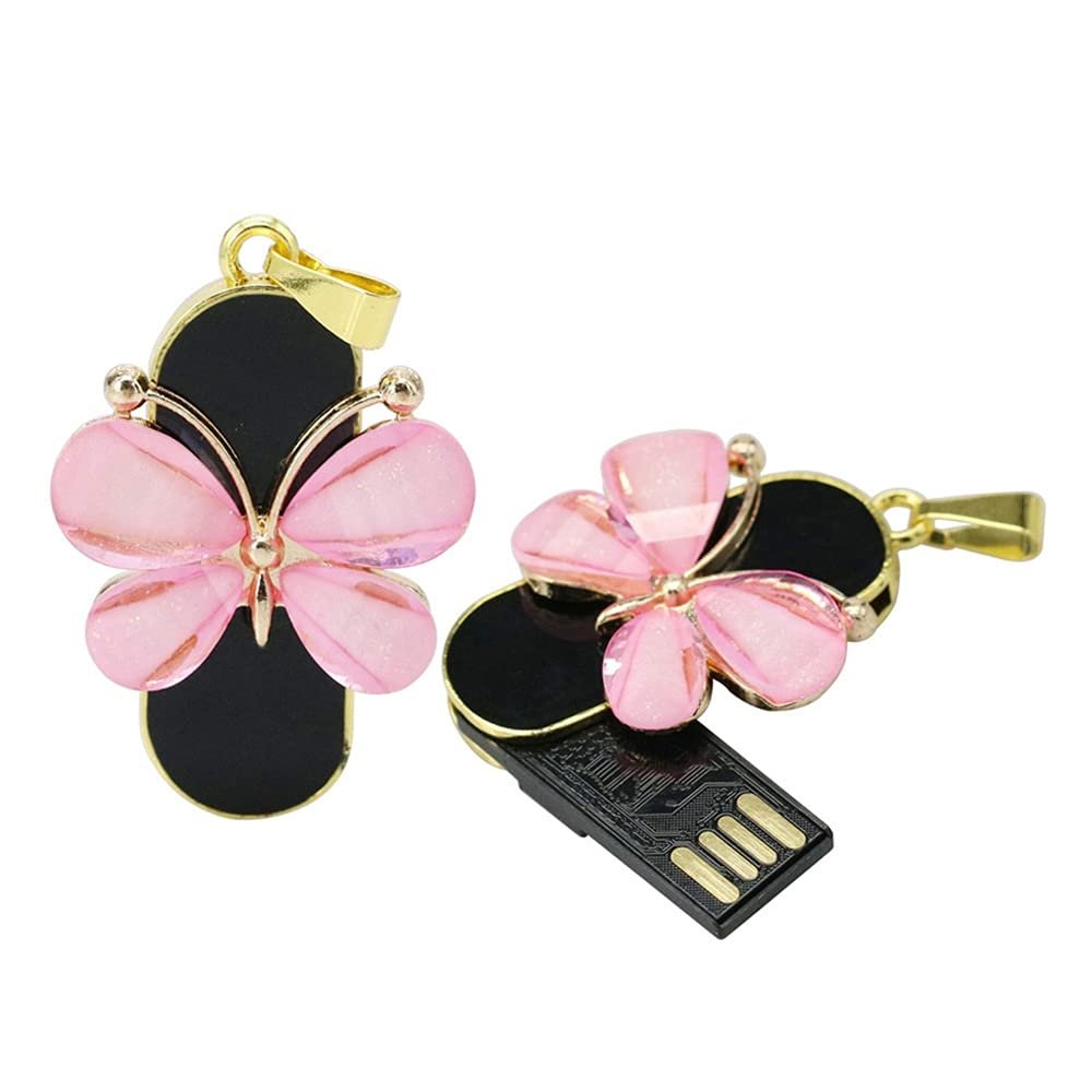 32GB Butterfly Shape USB Flash Drive USB Drives Memory Stick Thumb Drives USB 2.0 Disk Pen Drive Date Storage Zip Drive Jump Drive USB Stick USB Drive (Pink)