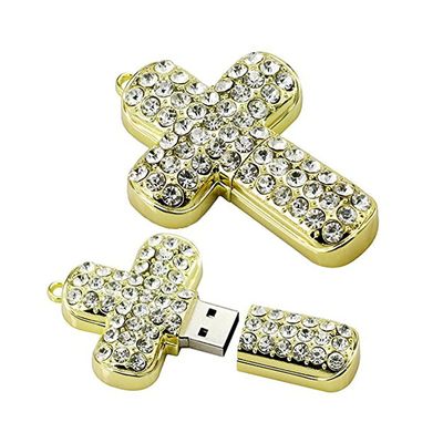 128GB Cross Shape USB 2.0 Flash Drive Thumb Drive Memory Stick Pen Drive U Disk Data Storage Jump Drive USB Drive (Gold)
