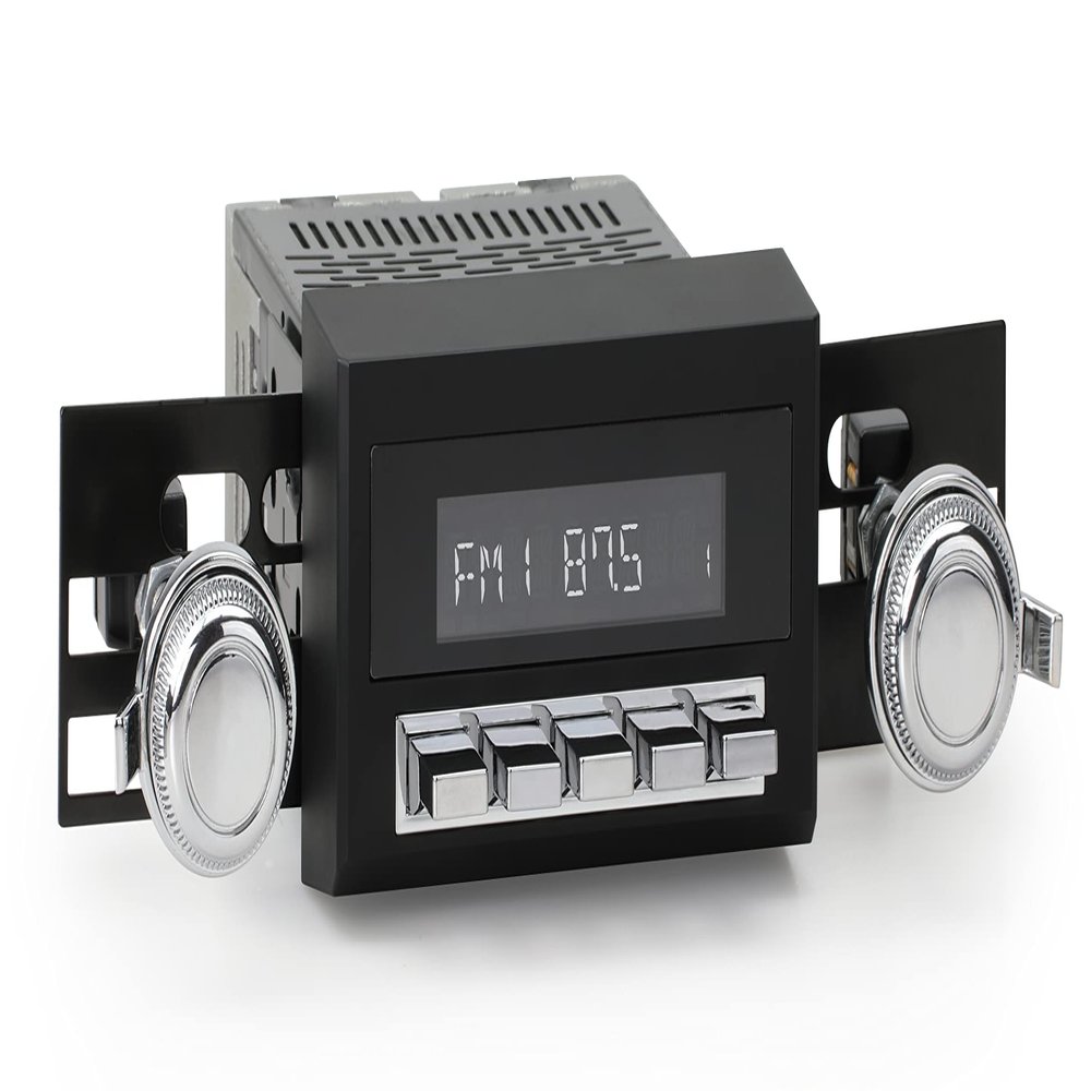 Daytona Radio Motor 2 with Chrome Pushbuttons & Chrome Plastic Knobs Kit Compatible with Camaro, Firebird, GTO, Chevelle
