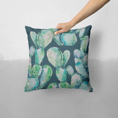 iiRov Watercolor Cactus Succulent Bloom V7 - Custom Decorative Home Decor Indoor or Outdoor Throw Pillow Cover for Sofa, Bed or Couch Cushion (Pillow CASE Cover ONLY)