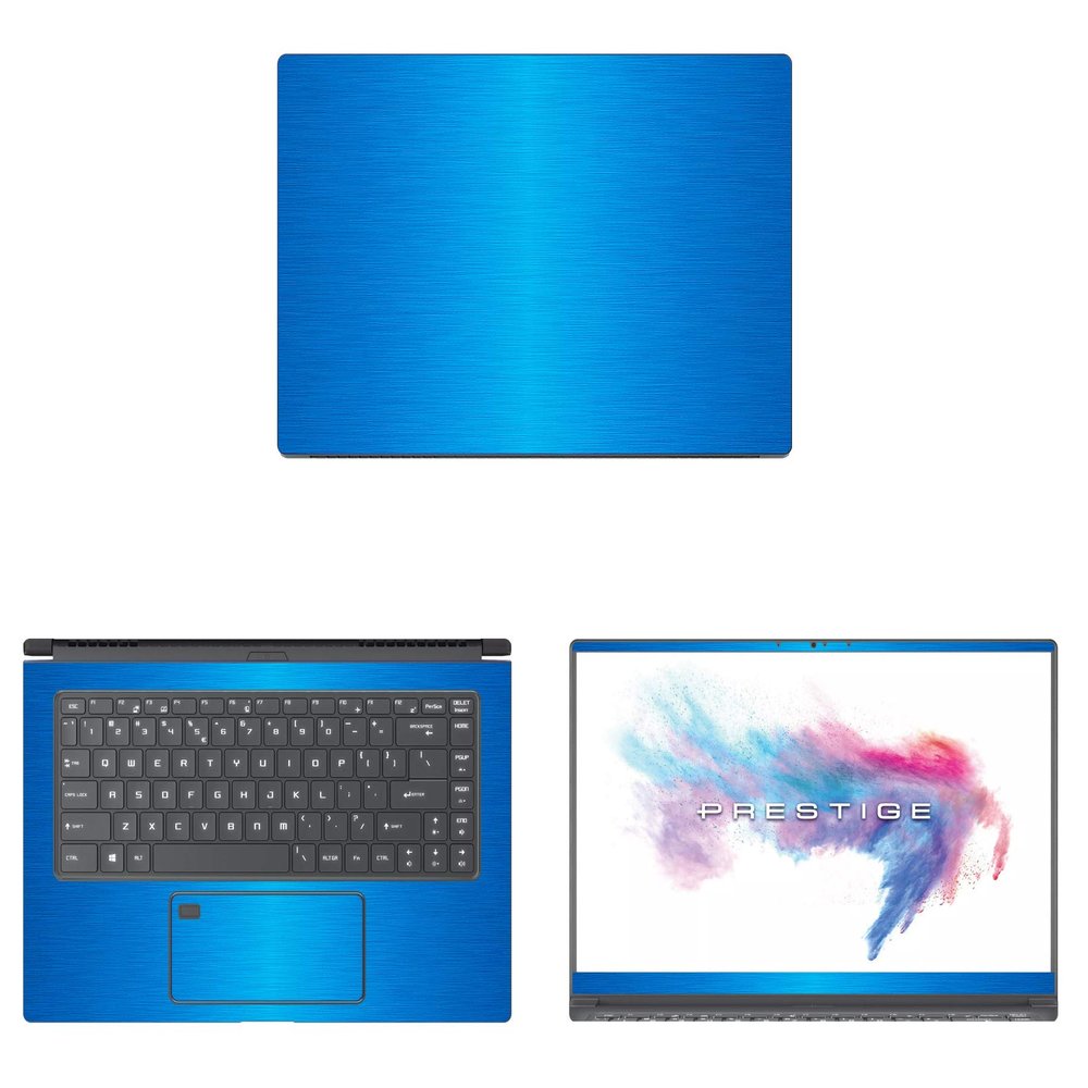 Decalrus - Protective Decal for MSI PS63 Modern (15.6" Screen) Laptop LITE Blue Texture Brushed Aluminum Skin case Cover wrap BAmisPS63_15LiteBlue