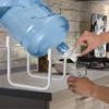 Brio Stainless Steel 3-5 Gallon Water Jug Stand and 2 Dispenser Valves, Non Slip Stand with BPA Free Fast Flow Water Spout Fits Both 48mm and 55mm Bottles 2 CAPS Included (White), 12 inches view 2