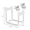 Brio Stainless Steel 3-5 Gallon Water Jug Stand and 2 Dispenser Valves, Non Slip Stand with BPA Free Fast Flow Water Spout Fits Both 48mm and 55mm Bottles 2 CAPS Included (White), 12 inches view 3