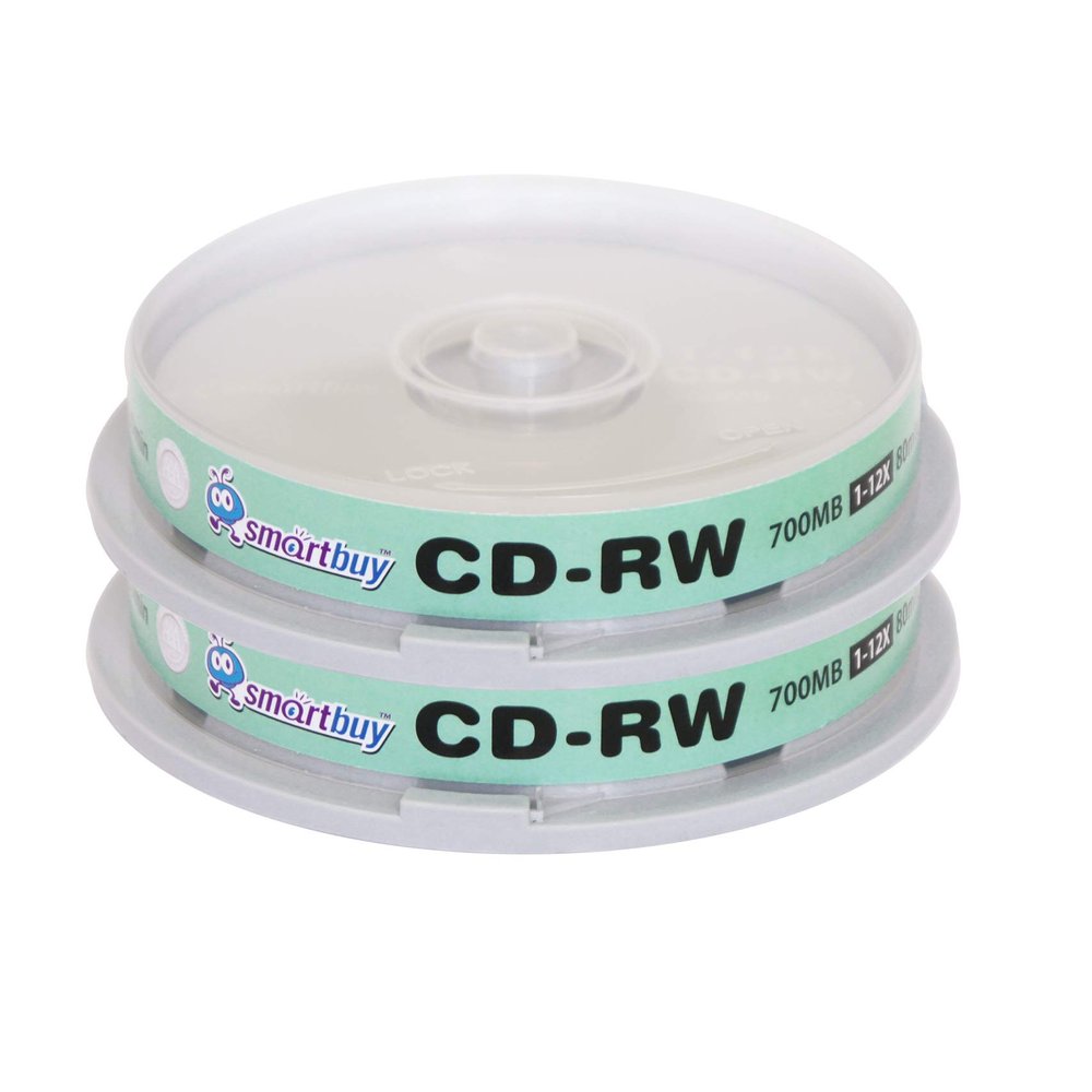 20 Pack Smartbuy CD-RW 1-12X 700MB/80Min High Speed Branded Logo Rewritable Blank Data Media Disc