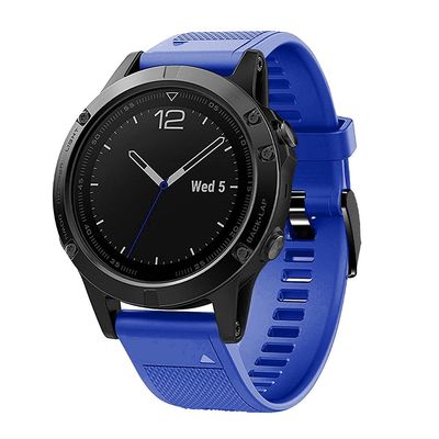 DKEnjoy Silicone Quick Fit Sports Wrist Band Replacement Accessory Watch Straps Bracelet Compatible for Garmin Fenix 8 47MM/E 47MM/7/6/5 Smartwatch (Blue)