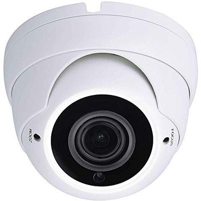 101AV 5MP 4in1 (TVI, AHD, CVI, CVBS) Indoor Outdoor Dome Camera DWDR OSD menu for CCTV DVR Home Office Surveillance Security (White) (5MP 2.8-12mm Lens, White)