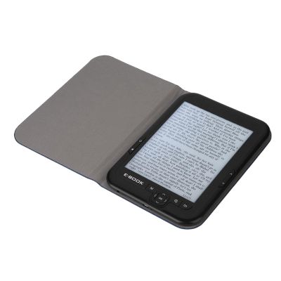 E-Book Reader, 6 inch 800x600 Resolution 300DPI Portable E-Book Reader with Blue Protective Cover Support 29 Languages.(black-8g)