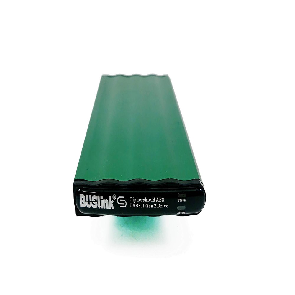 BUSlink CipherShield USB 3.1 Gen 2 Type-C FIPS 140-2 Level 2 HIPAA 256-bit AES Hardware Encrypted External Disk-On-The-Go Portable Slim SSD Drive (2TB)