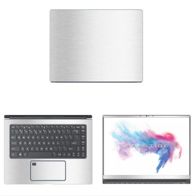 Decalrus - Protective Decal for MSI PS63 Modern (15.6" Screen) Laptop Silver Texture Brushed Aluminum Skin case Cover wrap BAmisPS63_15Silver