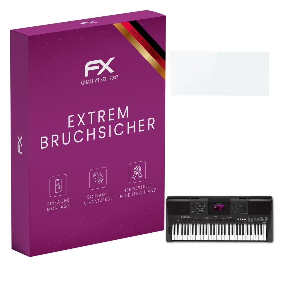 atFoliX Plastic Glass Protective Film compatible with Yamaha PSR-E453, 9H Hybrid-Glass FX Screen Protector