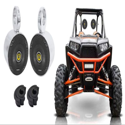 (1) Pair Kicker 46CSC54 5.25" 450 Watt 4-Ohm 2-Way CarSpe Akers CSC54 Bundle with (2) Rockville MAC525S Marine Wakeboard Speaker Pod and (2) 1.75" Compatible with Polaris RZR Tower Speaker (3 Items)