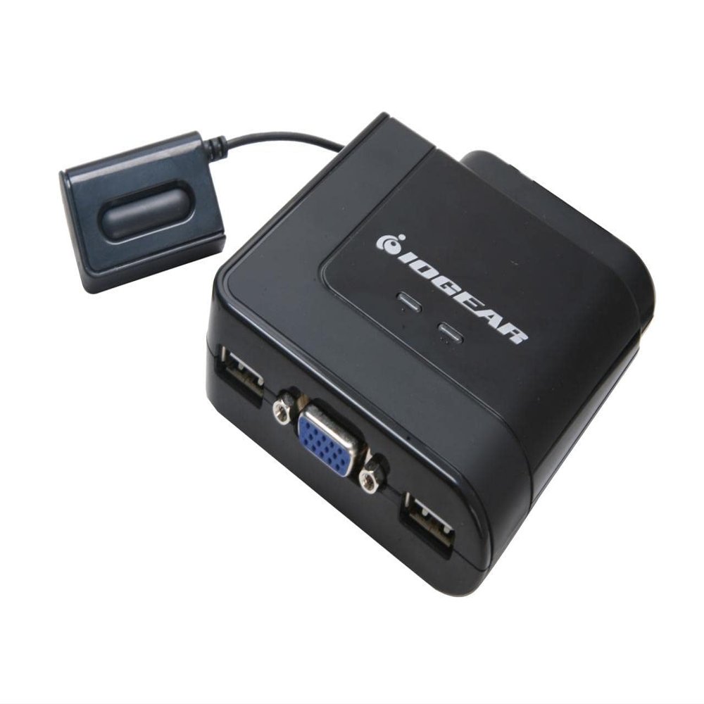 IOGEAR 2 Port USB Cable KVM Switch with Audio and Built-in Cables