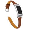 Soft Leather Band Replacement Compatible for Fitbit Charge 2 Smart Watch, Solid Color Wristband for Women (Brown) view 1