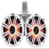 KICKER (2) 45KMTDC65W Dual 6.390w Marine Wakeboard LED Tower Speakers KMTDC65 Bundle with Rockville RGHR2 Marine Receiver, RMWK8 8 AWG Marine Amplifier and RXM-T1 Marine Amplifier Stereo view 2