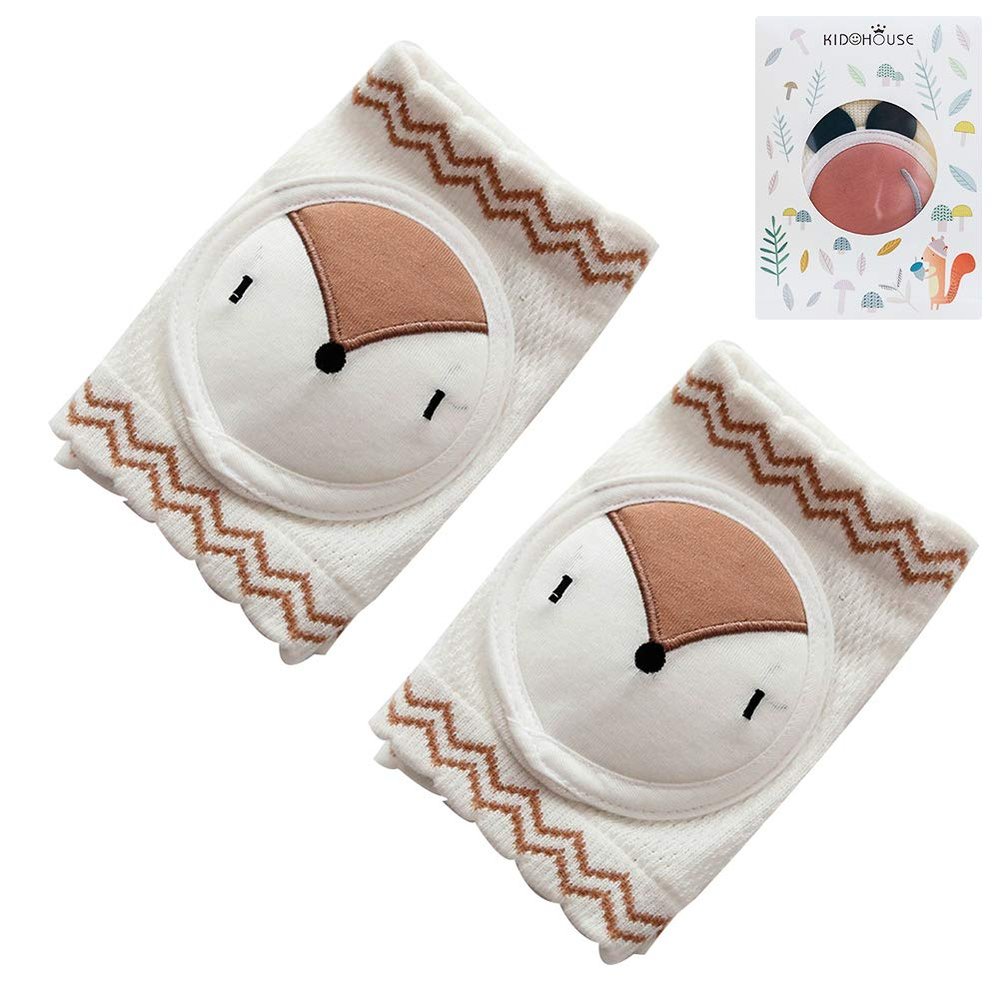 Angzhili 1 Pair Baby Knee Pad for Crawling,Elastic Anti-Slip Safety Baby Knee Protectors for Unisex Baby,Toddlers Kneepads Baby Knee Covers,Suitable for 6-24 Months(Khaki)