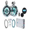 Rockville WB65KLED Bundle: (2) 6.5-in 600W Metal Wakeboard LED Tower Speakers, RXM-T1 1500W Amplifier, RMWK4 4 AWG Amp Installation Kit, RGHR2 Marine Gauge Hole Receiver, 5-Items