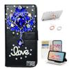 STENES Bling Wallet Case Compatible with iPod Touch 5 / iPod Touch 6 - Stylish - 3D Handmade Luxury Rhinestone Flower Leather Cover with Ring Stand Holder [2 Pack] - Purple view 1
