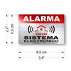 12 x Security Alarm Warning Sign Stickers - Spanish Text ALARMA - SISTEMA ELECTRONICO - for Internal and External use - Protection for Home, car... - Weatherproof - Size: 3,4 x 2,2 in view 2