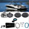 Rockville WB65 Bundle: (2) 6.5 in 600-Watt Metal Marine Wakeboard Speakers, (2) RMSTS65B 6.5 in 800-Watt Boat Speakers, Krypton MF3 4-Channel Amplifier, RGHR2 Gauge Receiver, RMWK4 Amp Kit, 7-Items view 1