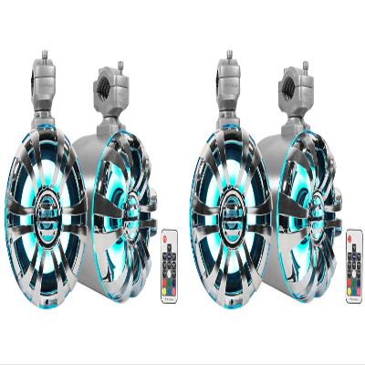 Rockville WB65KLED 600W Peak/300W RMS Marine Wakeboard Tower Speakers Pair, 6.5", Built-in LED Lights, 360 Degree Swivel, Waterproof, 4 Ohm, for Boats, Jeeps, and ATVs, 4-Piece