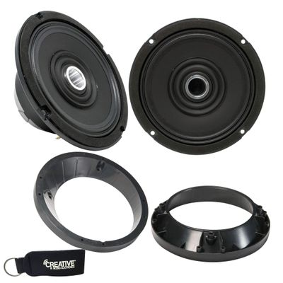 Arc Audio Moto602-HD 6.5" Horn Coaxials & Adapters Compatible with 99-13 Harley Street Glide and Road Glide