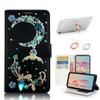 STENES Bling Wallet Case Compatible with iPod Touch 5 / iPod Touch 6 - Stylish - 3D Handmade Butterfly Crescent Moon Design Leather Cover with Ring Stand Holder [2 Pack] - Green view 1