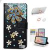 STENES Bling Wallet Case Compatible with iPod Touch 5 / iPod Touch 6 - Stylish - 3D Handmade Windmill Flowers Floral Design Leather Cover with Ring Stand Holder [2 Pack] - Blue view 1