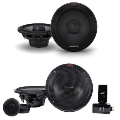 Alpine Pair R-S65.2 300 Watt 6.5" Coaxial+Pair R-S65C.2 Component Car Speakers