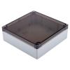 HAMMOND - 1554W2GYSL - RAL7035 Grey POLYCARB Plastic Watertight Enclosure, Smoked LID view 1