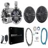 Rockville WB65 Bundle: (2) 6.5 in 600-Watt Swivel Metal Marine Wakeboard Speakers, (2) RMSTS65B 6.5-in 800-Watt Boat Coaxial Speakers, Krypton MF3 4-Channel 1600W Amplifier, RMWK4 Amp Kit, 6-Items