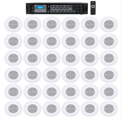 Rockville RCS180-6 180 Watt 6 Zone 70v Commercial/Restaurant Amplifier/Bluetooth Bundle with (36) JBI CSS8008 8" Commercial 70V/100V 5w Ceiling Speaker 4 Restaurant/Bar/Cafe
