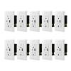 SuperInk 10 Pack UL Certificated Type C & Type A 5.8A 5V USB Wall Outlets 15A Tamper Resistant Receptacle Wall Plate Charger Adapter AC Power White Socket for USB Charging Sync Data cable Easy Install view 1